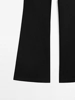 Mid-rise stretch flared trousers