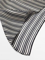 100% silk striped scarf