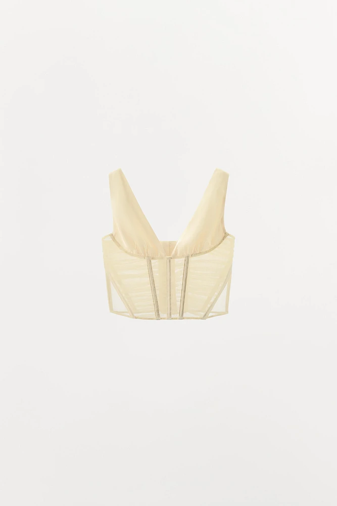 COMBINATION SATIN EFFECT CORSET TOP