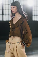 BLOUSE FLUIDE À VOLANTS