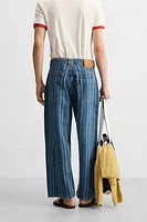 STRIPED RELAXED FIT JEANS