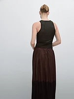 Long flowing pleated skirt