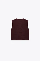 TOP GILET STRUCTURÉ À BOUTONS