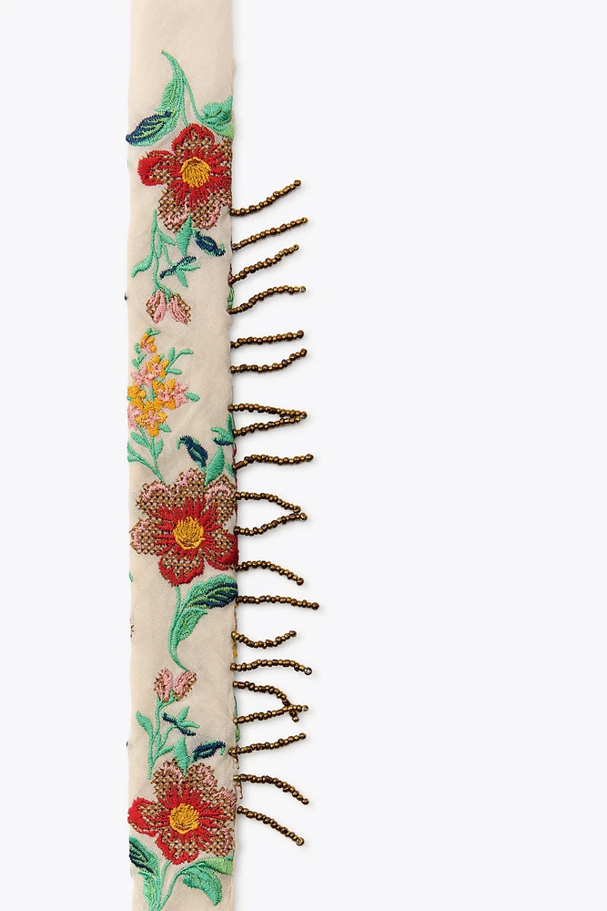EMBROIDERED BEADED SCARF