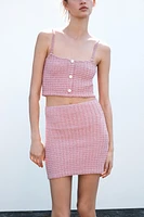 HIGH-WAISTED STRETCH MINI SKIRT
