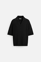 TEXTURED KNIT POLO SHIRT