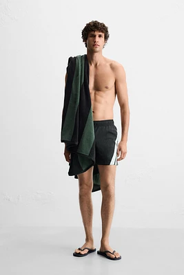 CONTRAST BANDS MID-LENGTH SWIMSUIT