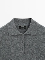 Pull en maille 100 % cachemire à manches courtes