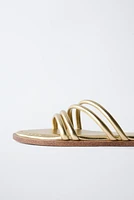 SANDALES À BRIDES MÉTALLISÉES