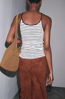 RIBBED STRAPPY TANK TOP