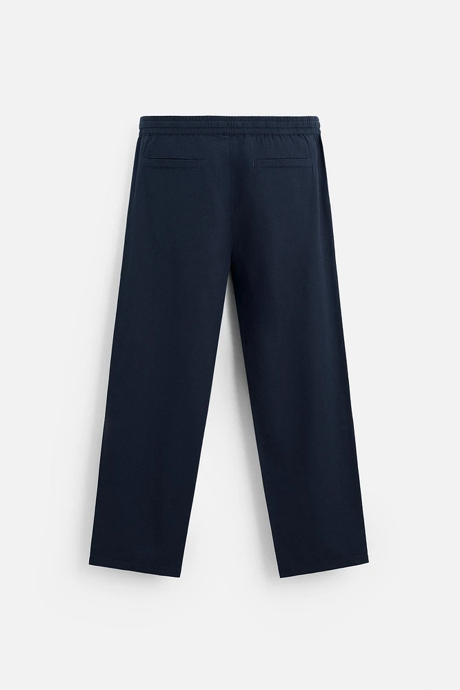RELAXED FIT COTTON LINEN PANTS