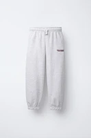 PLUSH RAISED TEXT JOGGER PANTS