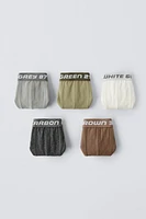 6-14 YEARS/ FIVE-PACK OF TEXT BOXERS