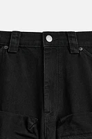 PANTALON DENIM CARGO POCHES