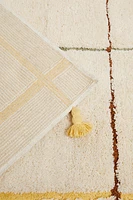 CHILDREN'S RECTANGULAR CHECK RUG WITH TASSELS