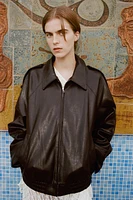 BLOUSON BOMBER MATIÈRE SYNTHÈTIQUE