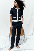 SHORT SLEEVE BLAZER WITH CONTRAST WELT