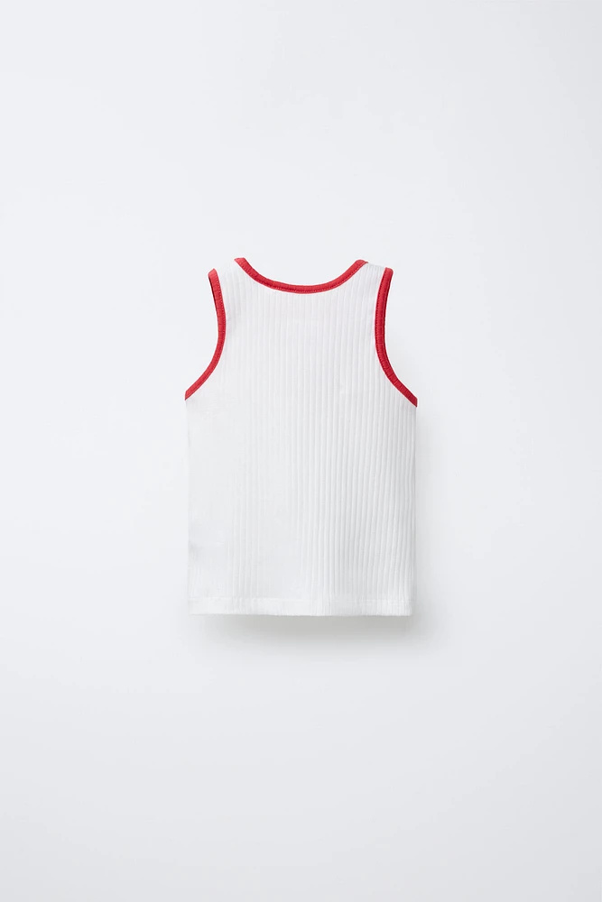 T-SHIRT CÔTELÉ BRODÉ