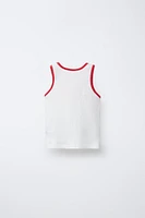 T-SHIRT CÔTELÉ BRODÉ