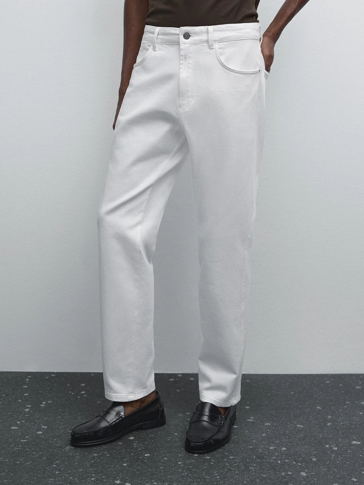 Slim fit denim trousers