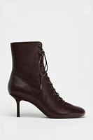 LACED HEELED ANKLE BOOTS