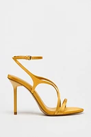 SANDALES À TALONS EFFET SATINÉ
