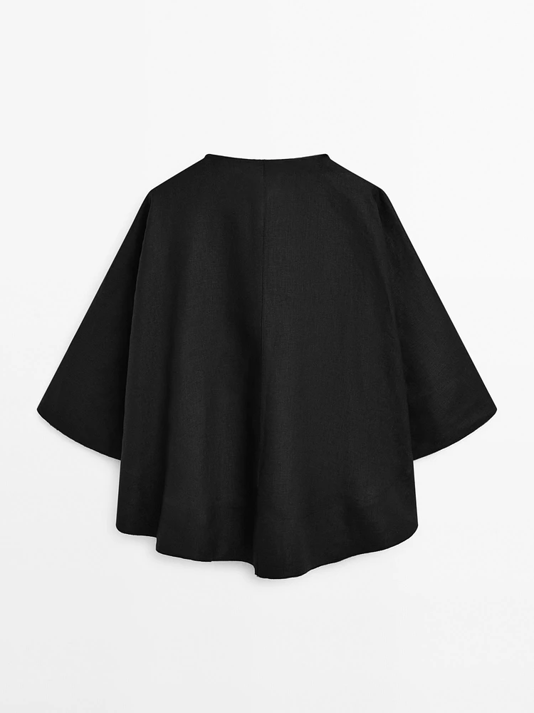 Chemisier cape fluide 100 % lin - STUDIO