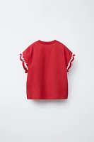 CROCHET SLEEVE T-SHIRT