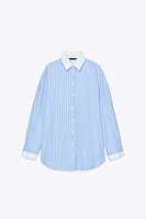 COMBINATION STRIPED POPLIN SHIRT