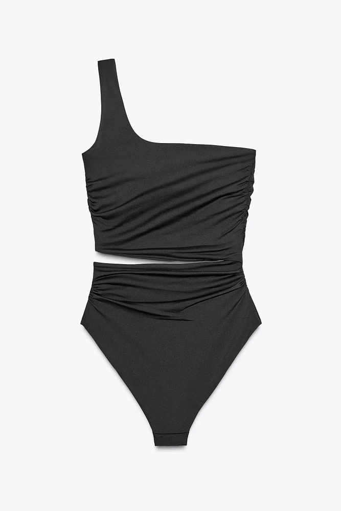 MAILLOT DE BAIN ASYMÉTRIQUE CUT OUT PIÈCE ÉPAULE