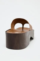 SOFT LEATHER PLATFORM SANDALS