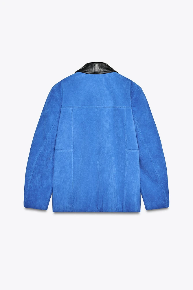 VESTE EN CUIR DAIM BIMATIÈRE OVERSIZE