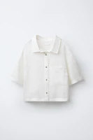 JEWEL BUTTON LINEN SHIRT