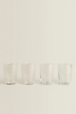 SET OF TALL GLASS TUMBLERS (SET OF 4