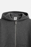 BRUSHED TEXTURE ZIP-UP SWEATSHIRT