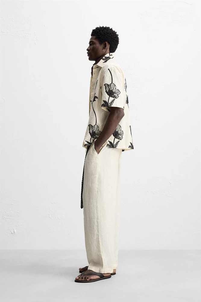 CHEMISE BRODERIES CONTRASTE