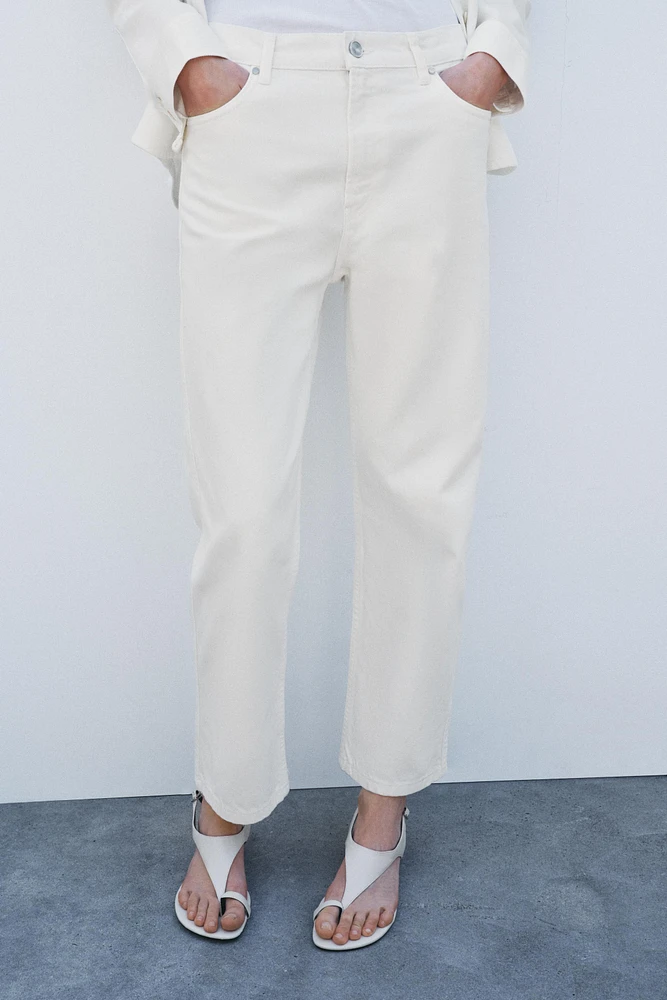 ZW COLLECTION STRAIGHT HIGH-WAIST CROPPED JEANS