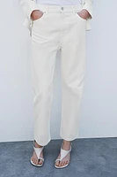 ZW COLLECTION STRAIGHT HIGH-WAIST CROPPED JEANS