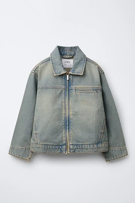 VESTE EN DENIM EFFET USÉ