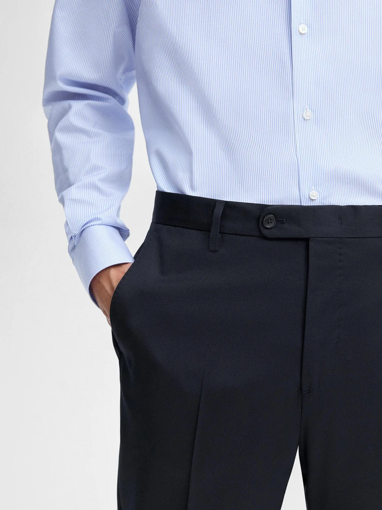 Plain wool suit pants