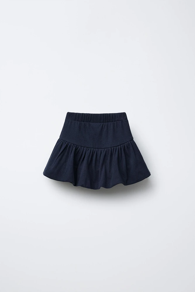 BALLOON PIQUÉ KNIT SKIRT