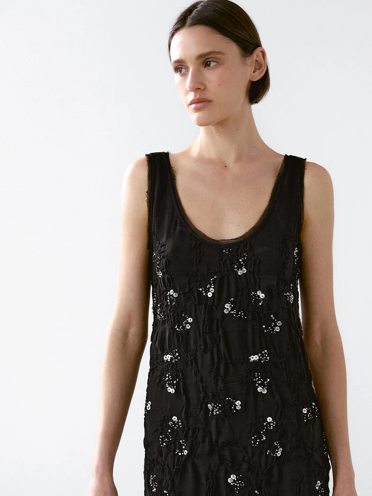 Long dress with beading