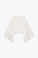 ASYMMETRIC LINEN KIMONO CAPE