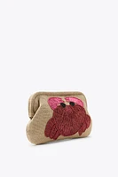 RAFFIA CRAB BEADED BAG