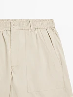 Cotton poplin carpenter Bermuda shorts