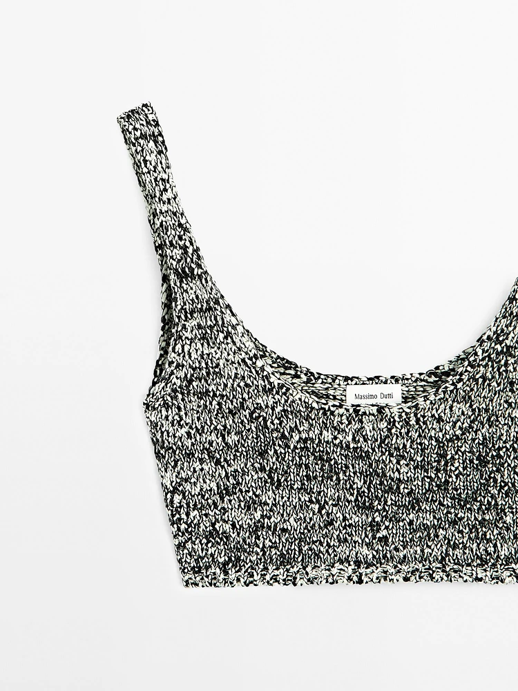 Brassière courte en maille de coton - Limited Edition
