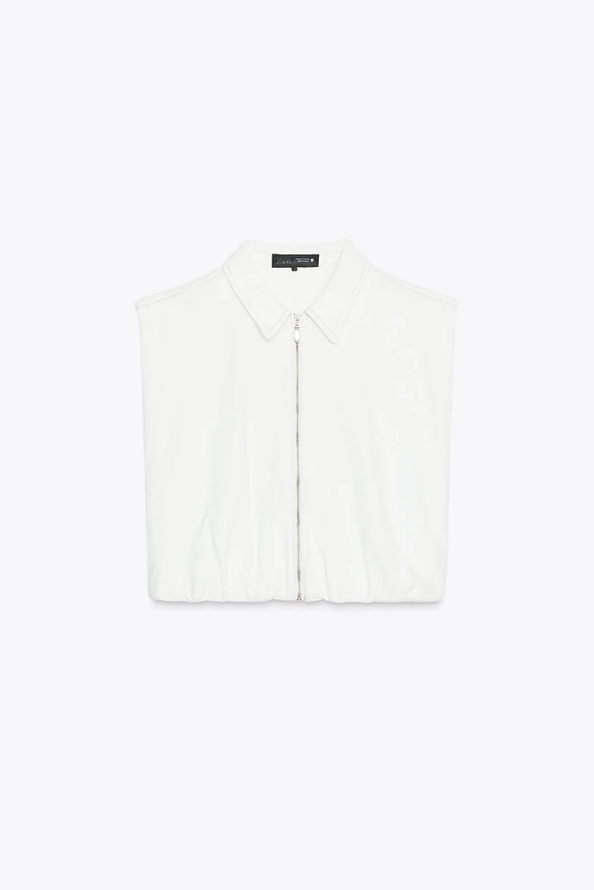 TOPSTITCHING ELASTIC HEM VEST