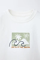 PRINTED AND EMBROIDERED T-SHIRT