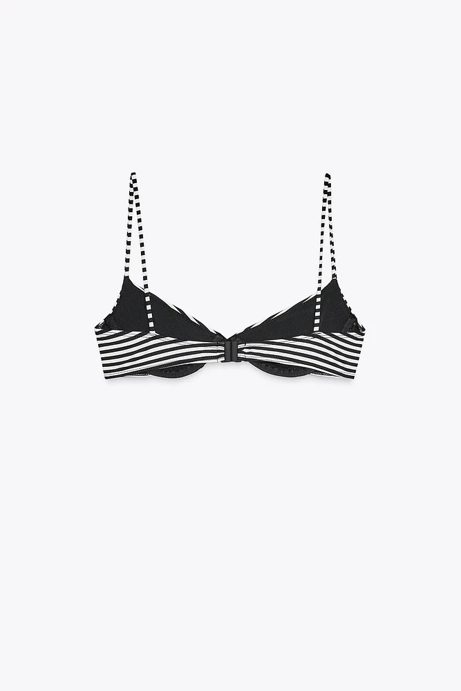 HAUT DE BIKINI À ARMATURES RAYURES