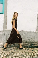 LINEN MIDI DRESS